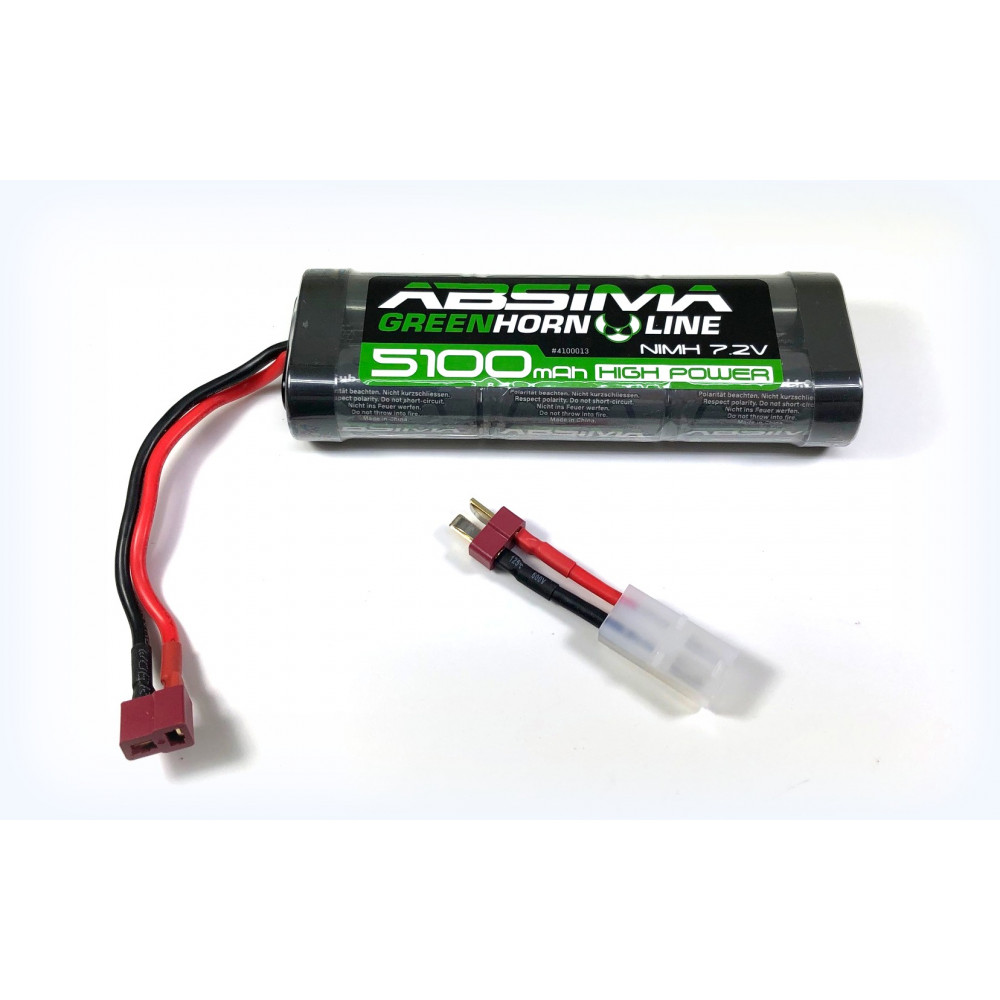 Batterie Ni-Mh 5000mAh 7.2V Tamiya + Dean (130x45x23mm)