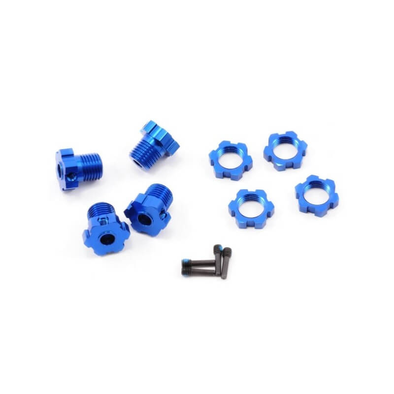 Hexagones alu 17mm bleu (x4) Traxxas 5353X