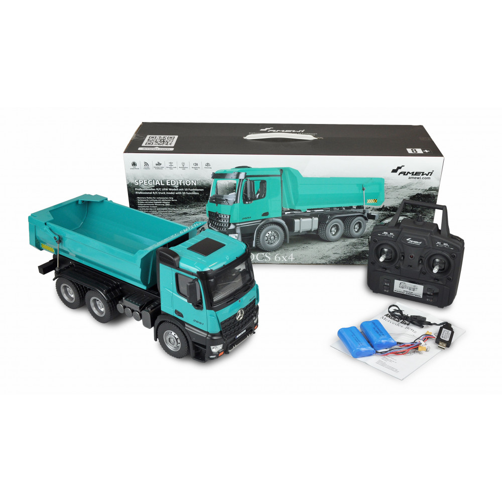 Mercedes-Benz Arocs Licence camion grue avec benne RTR vert