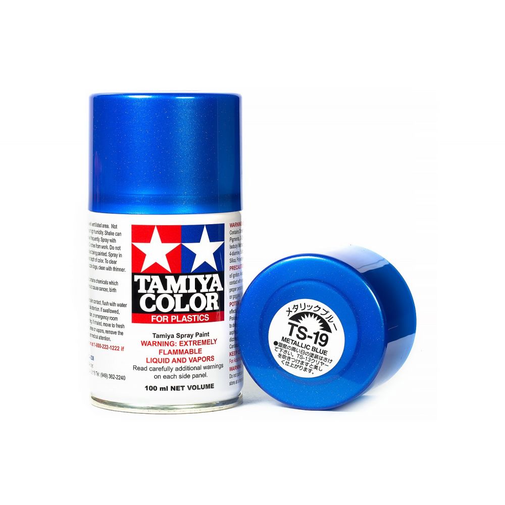 Bombe de peinture TS Tamiya pour maquette plastique Bombe de peinture TS54  Bleu clair métal brillant Tamiya - Vos loisirs 88