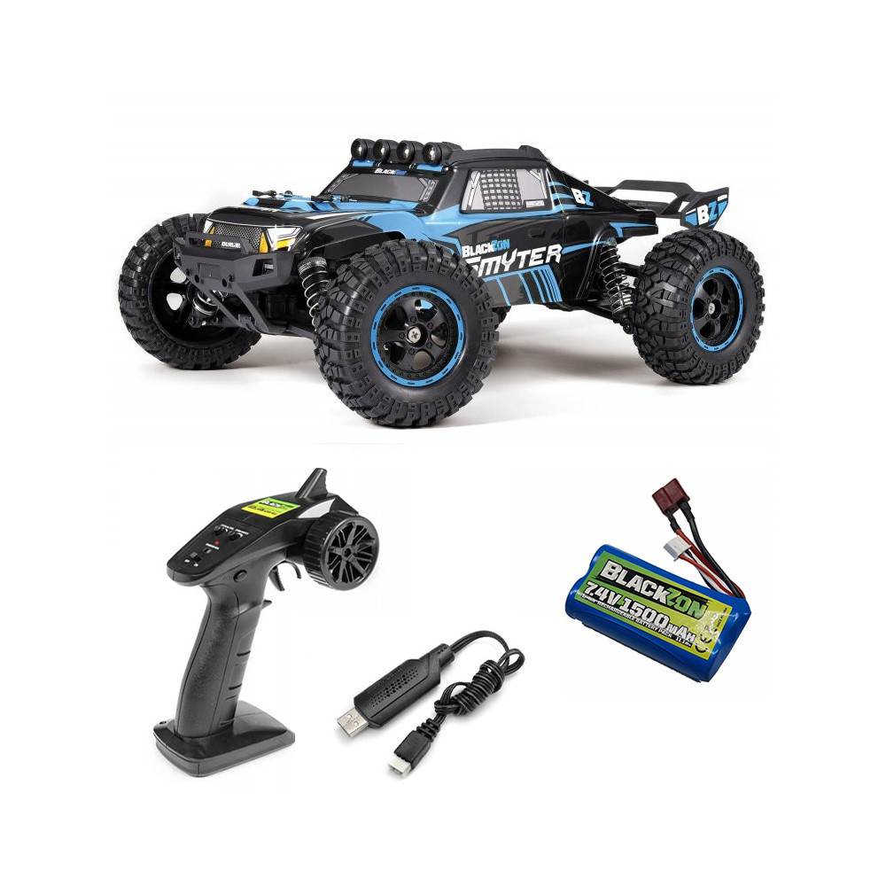 Télécommande voiture 2.4ghz rc voiture tout-terrain 38km / h 1: 16  tout-terrain monster truck jouet avec batterie 390 moteur pour garçons  enfants