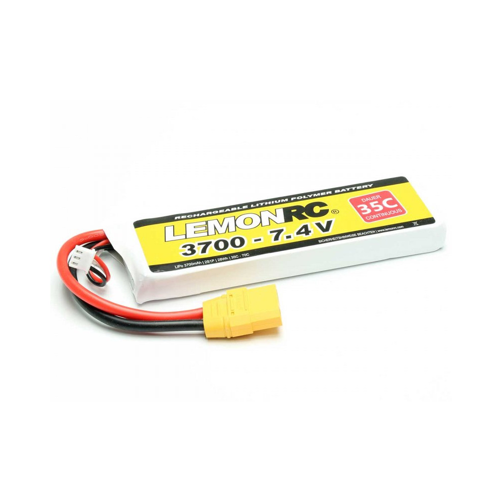 Batterie LiPo 2S LemonRC 3700mah - 7.4V (35C) XT90