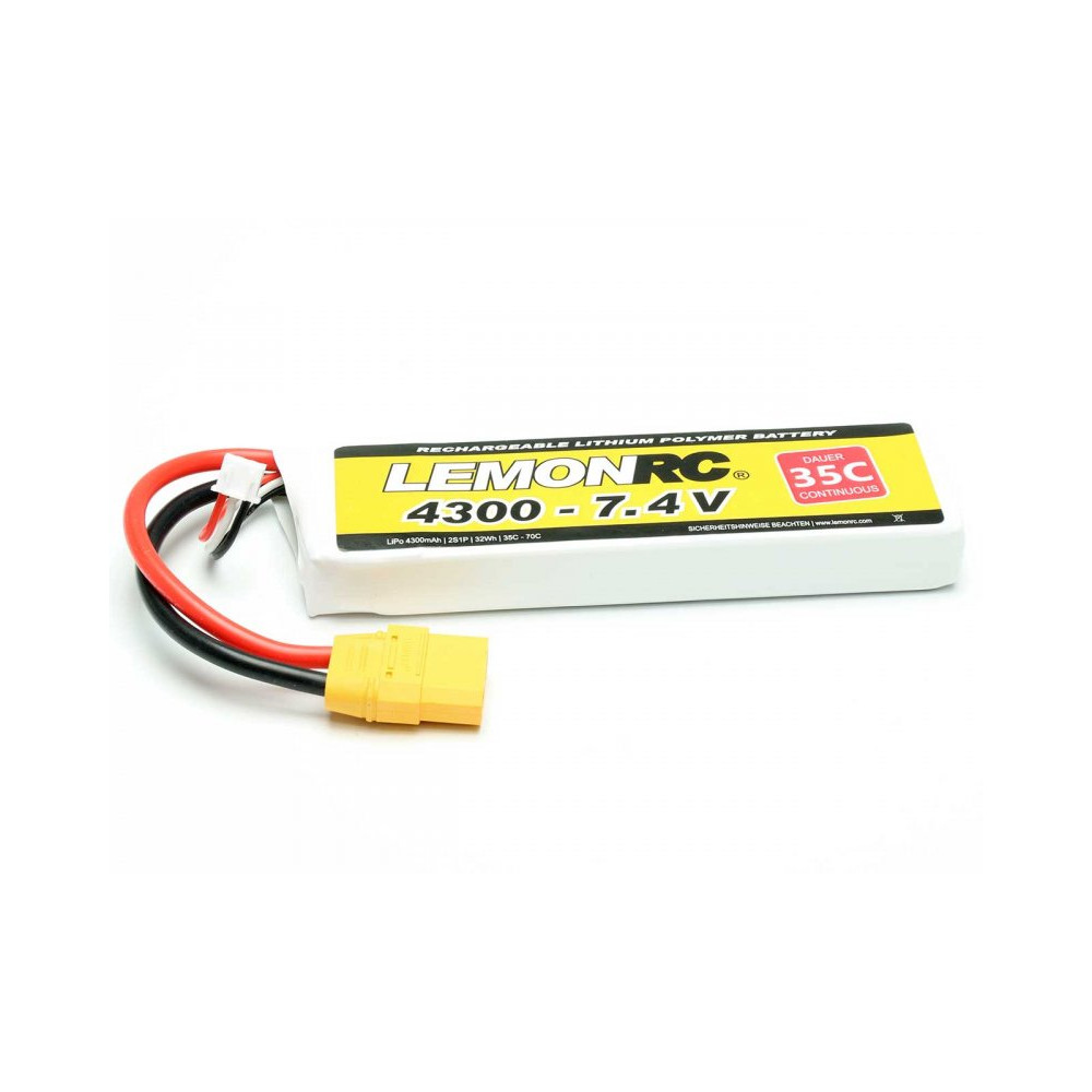 Batterie LiPo 2S LemonRC 4300mah - 7.4V (35C) XT90