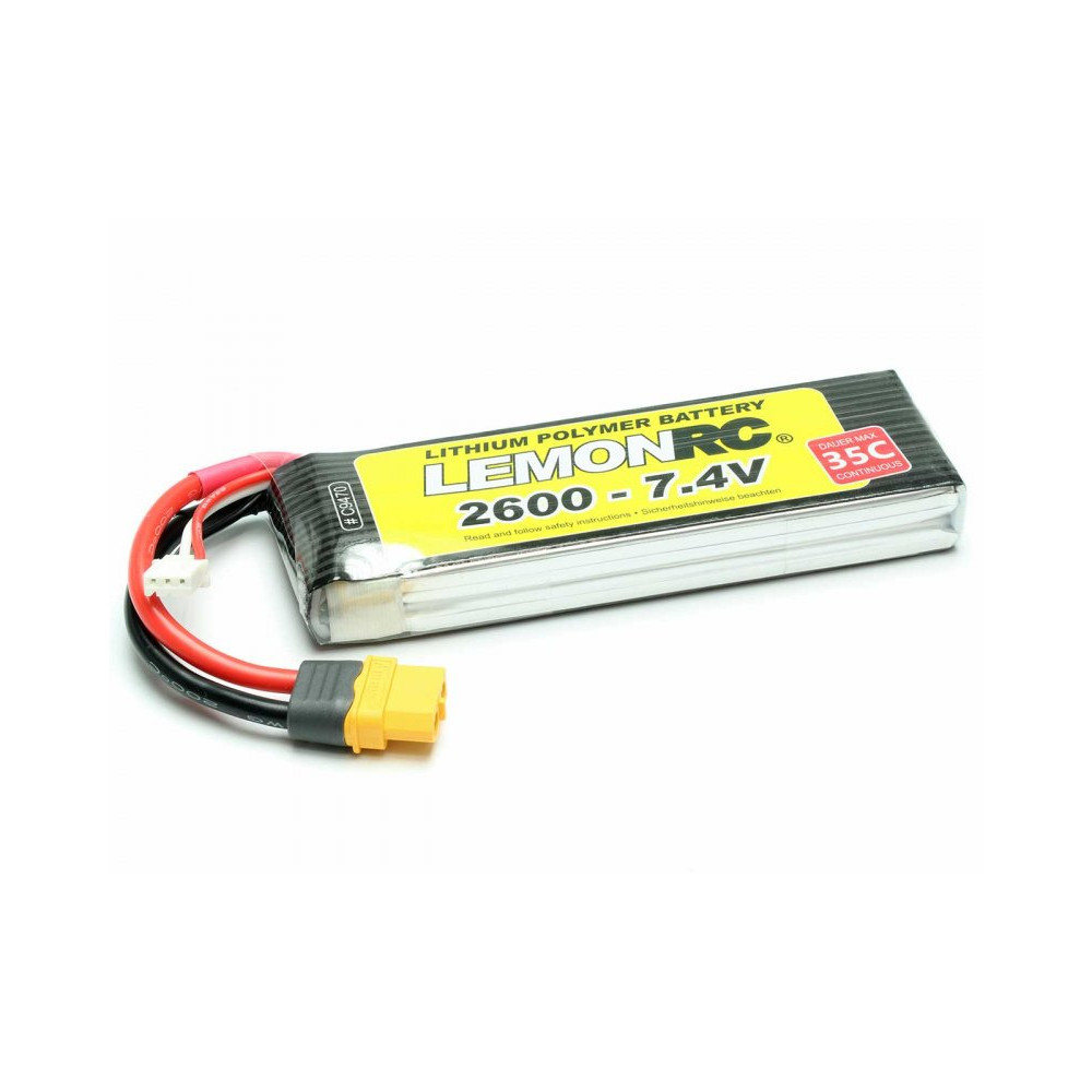 Batterie LiPo 2S LemonRC 2600mah - 7.4V (35C) XT60 - C9470