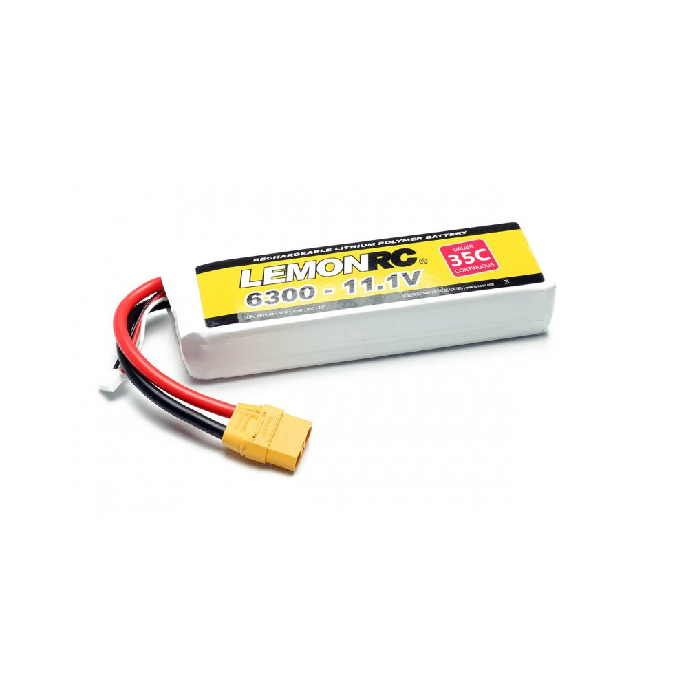 Batterie LiPo 3S LemonRC 6300mah - 11,1V (35C) XT90