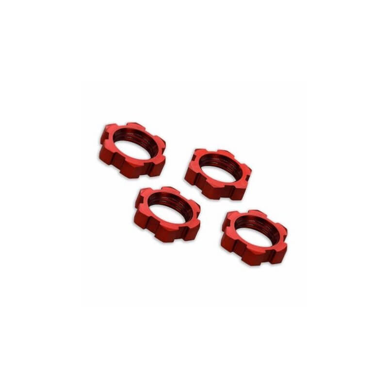 Traxxas Ecrous de Roues 17mm alu rouge (x4)  Traxxas 7758R