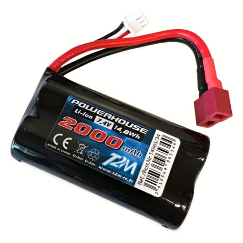 Batterie li-ion 7,4V 2000 mAh pour T2M Pirate Buster, funtek - T4965/34