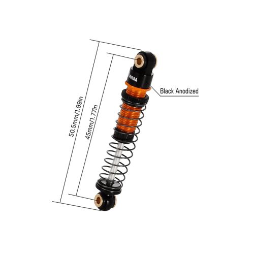 Injora 45mm Aluminum Threaded Oil Shock Absorbers for FMS FCX24 FCX18