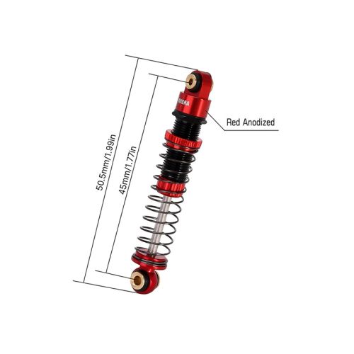 Injora 45mm Aluminum Threaded Oil Shock Absorbers for FMS FCX24 FCX18