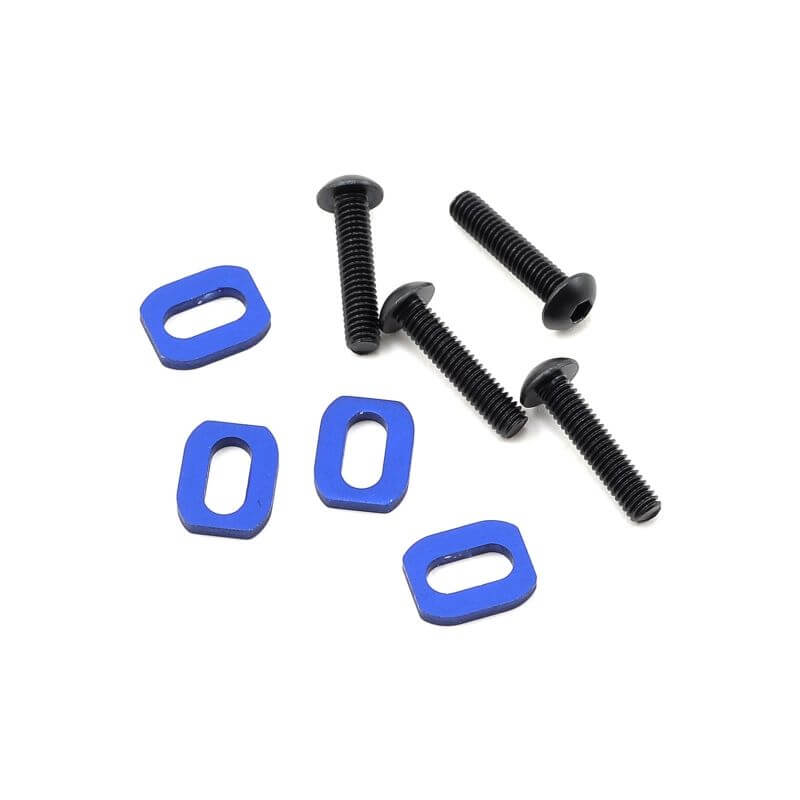 TRAXXAS rondelles support moteur alu anodisees bleu  (4) TRX7759