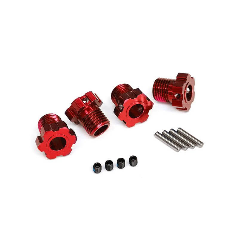 TRAXXAS hexagones de roues anodises rouge 17mm (4) TRX8654R