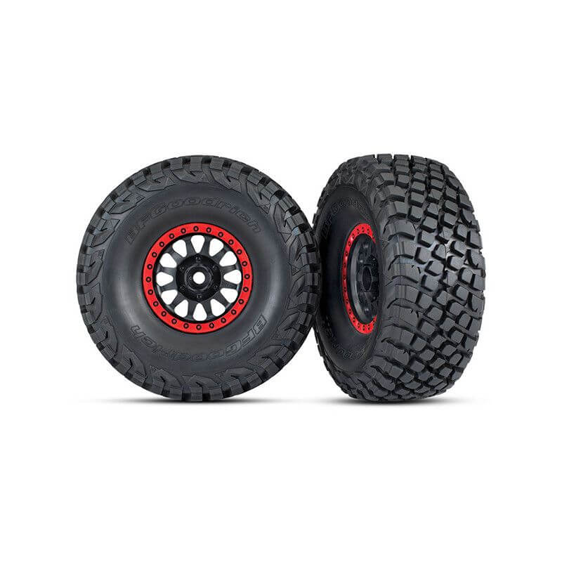 Traxxas Pneus BFGoodrich Baja KR3 + Jantes Desert racer Unlimited Rouge (x2) 8474