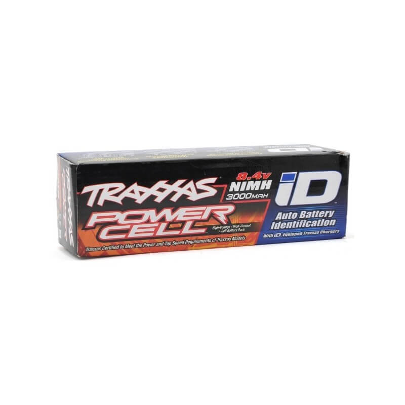 Pack Chargeur Batterie Traxxas NI-MH 8,4V 3000 MAH court - iD 2984G -  Vosges Modélisme