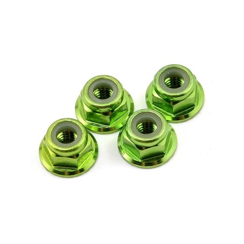 Ecrou aluminium anodisé vert (4mm) (x4) - Traxxas TRX 1747G