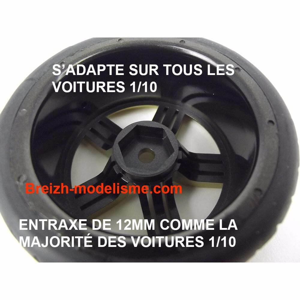 4 roues Drift AV/ARR chrome 1/10 Absima 2510040