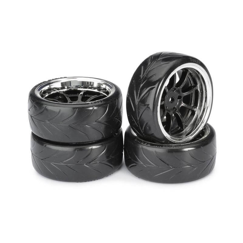 4 roues Drift AV/ARR chrome 1/10 Absima 2510044