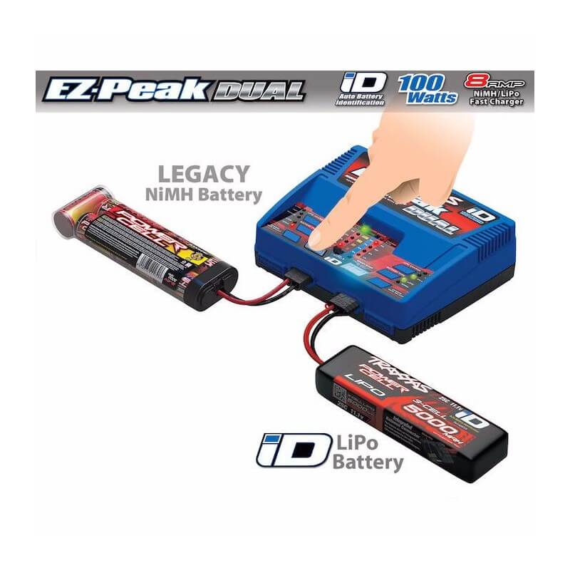 Pack Chargeur Batterie Traxxas NI-MH 8,4V 3000 MAH court - iD 2984G -  Vosges Modélisme