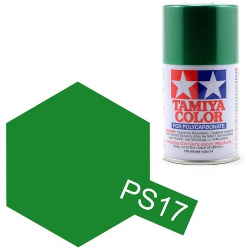 Peinture bombe Lexan vert métallisé PS17 Tamiya - 86017