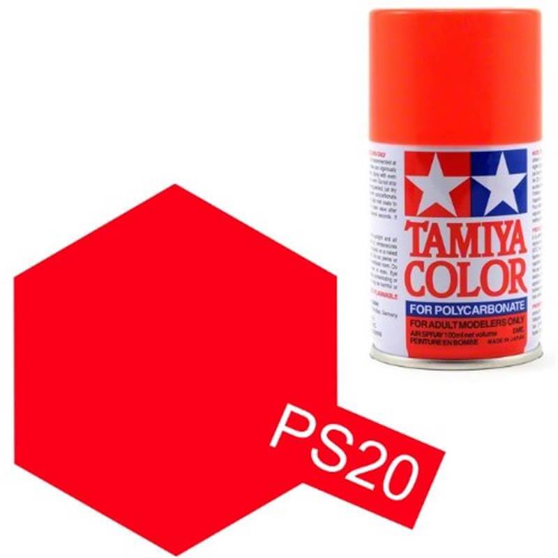 Peinture Lexan PS20 Rouge fluo Tamiya 86020