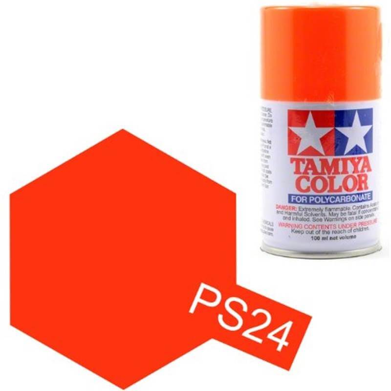 Peinture Lexan PS24 Orange Fluorescent Tamiya 86024