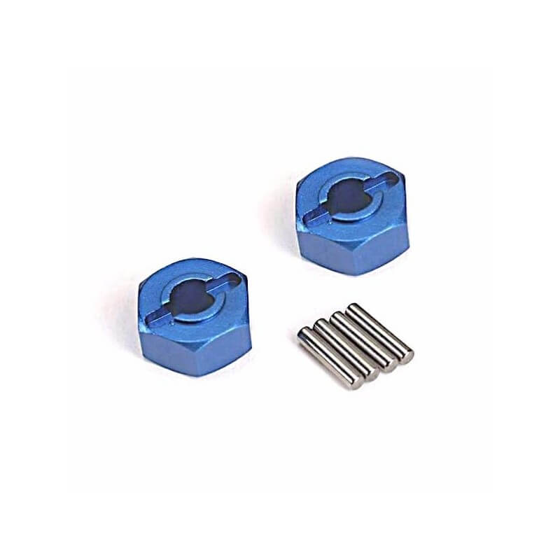 Hexagones de roues ALU Bleue + goupilles x2 - Traxxas 1654X