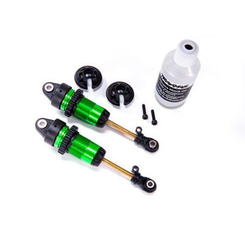 2 Amortisseurs avant long GTR aluminium anodisés vert sans ressorts - Traxxas TRX7461G