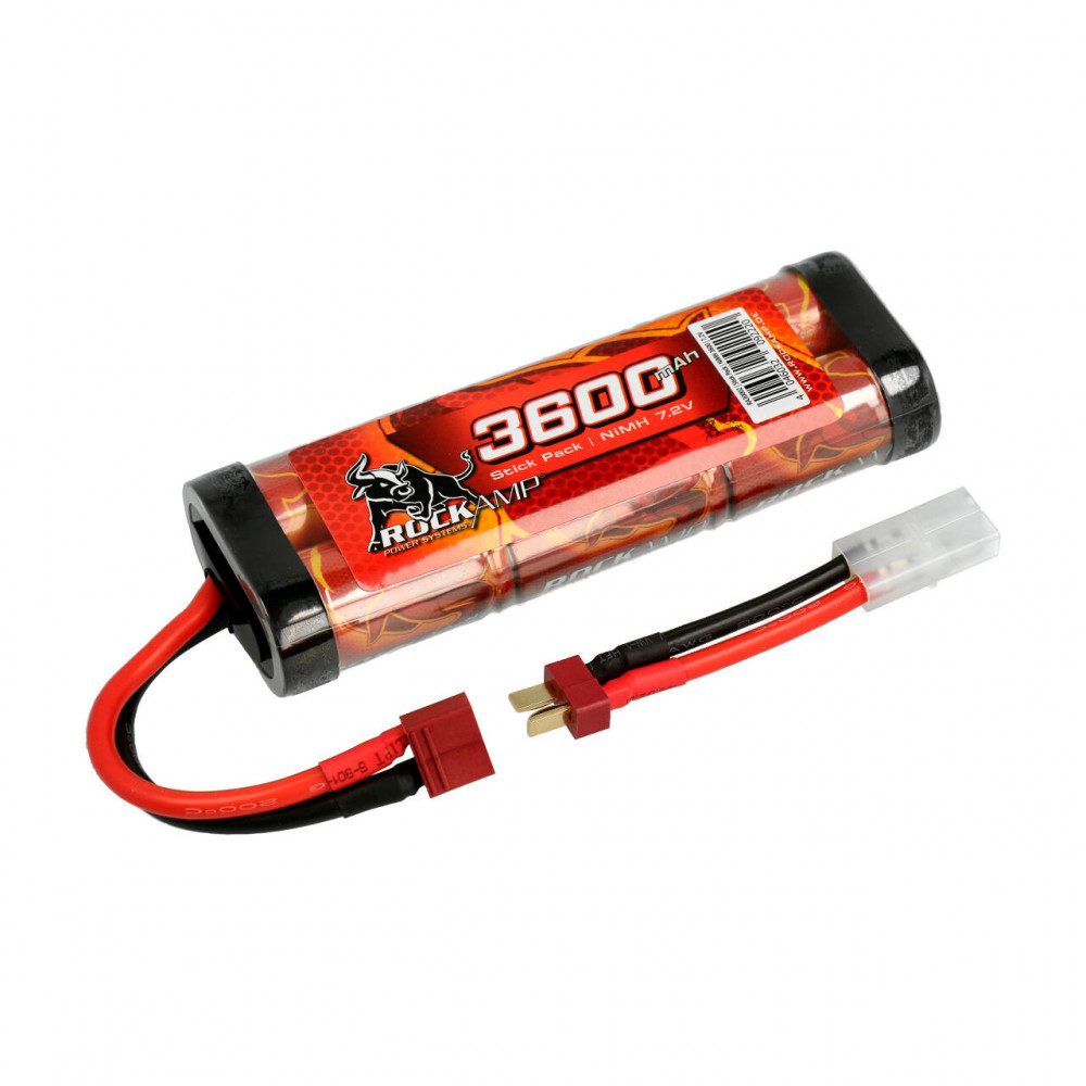 Batterie Ni-Mh 3600mAh 7.2V Tamiya + Dean (130x45x23mm)